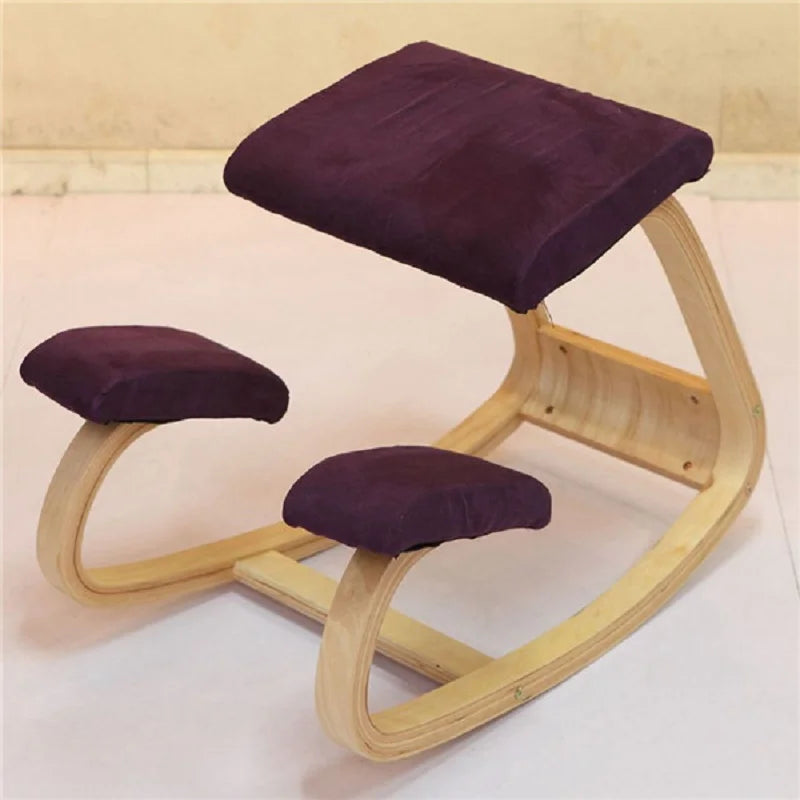 Ergonomic Wooden Kneeling Chair – Posture Support & Back Pain Relief