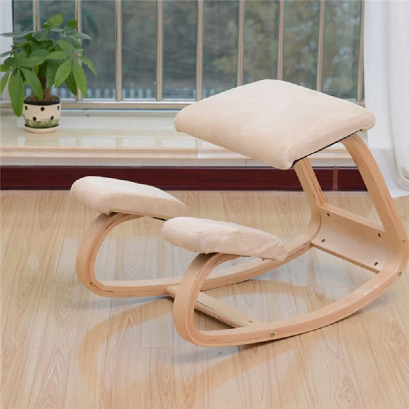 Ergonomic Wooden Kneeling Chair – Posture Support & Back Pain Relief